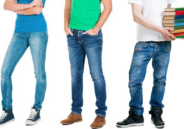 デニムを履いている男女